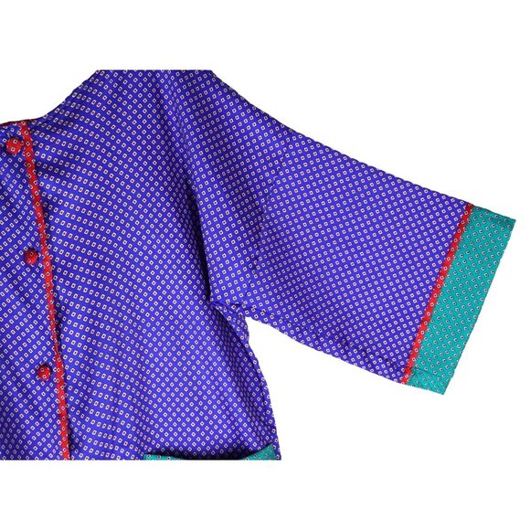 Vintage 80s Donna Richard for Gilligan O'Malley Silky Geometric Print Pajama Set - Picture 3 of 12